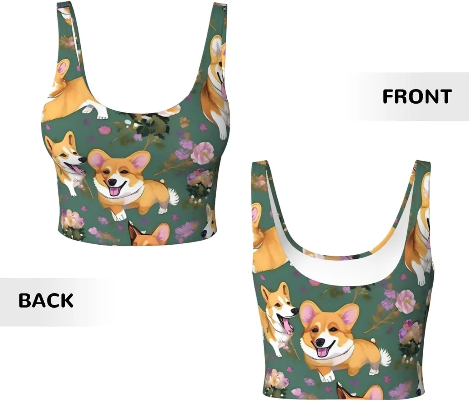 コーギー花柄冬のファッション女性スポーツベストヨガワークアウトベスト女性のための軽量夏