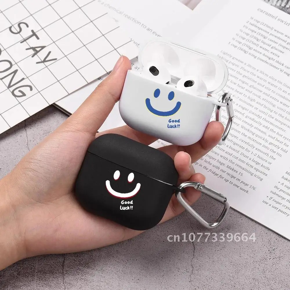 

Adorable Airpods 3 Silicone Case with Keyring for iPhone Charging Box Earphone Case Soft Cover for Airpods 3rd Smile