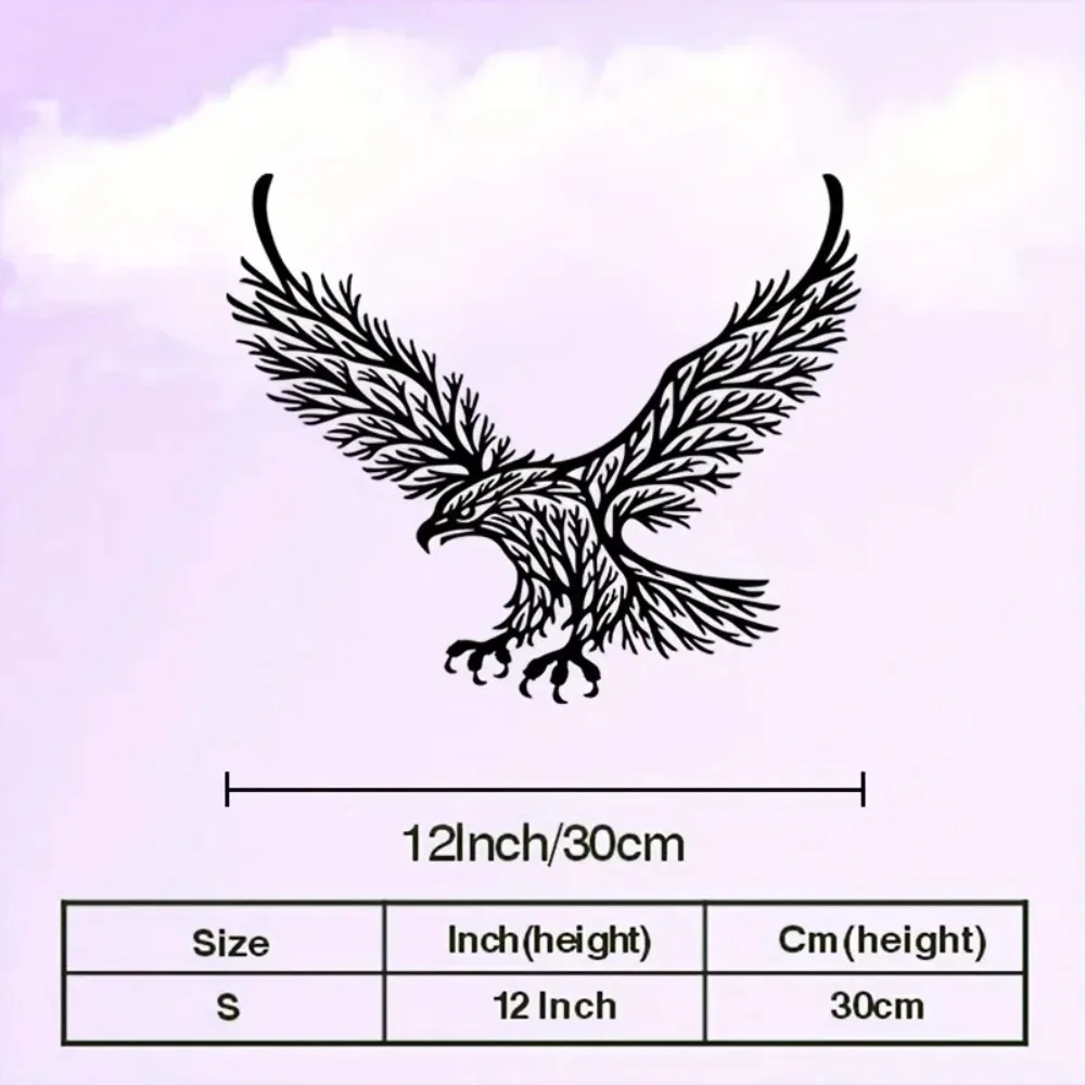 Majestic Eagle Iron Wall Art Rustproof Metal Decor for Office Living Room Indoor Outdoor