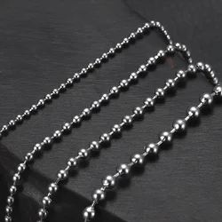 Stainless Steel Finished Chains Necklace Ball Chain with Findings Bundle Steel Jewelry Bead Necklaces Men Accessories 1.6-3mm