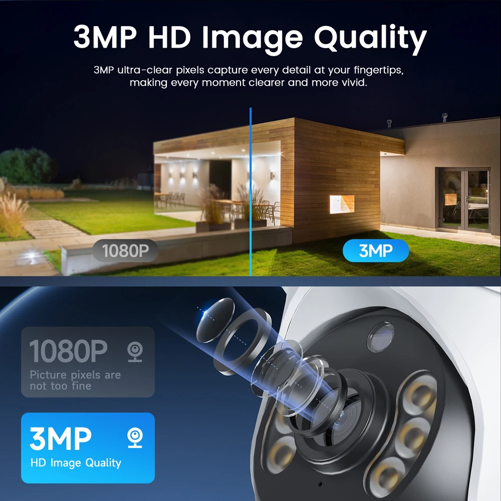 XIAOVV 4G SIM 3MP ضوء النجوم الأمن في الهواء الطلق كاميرا متحركة IP66 مقاوم للماء مع التحدث في اتجاهين وكشف الحركة المراقبة عن بعد