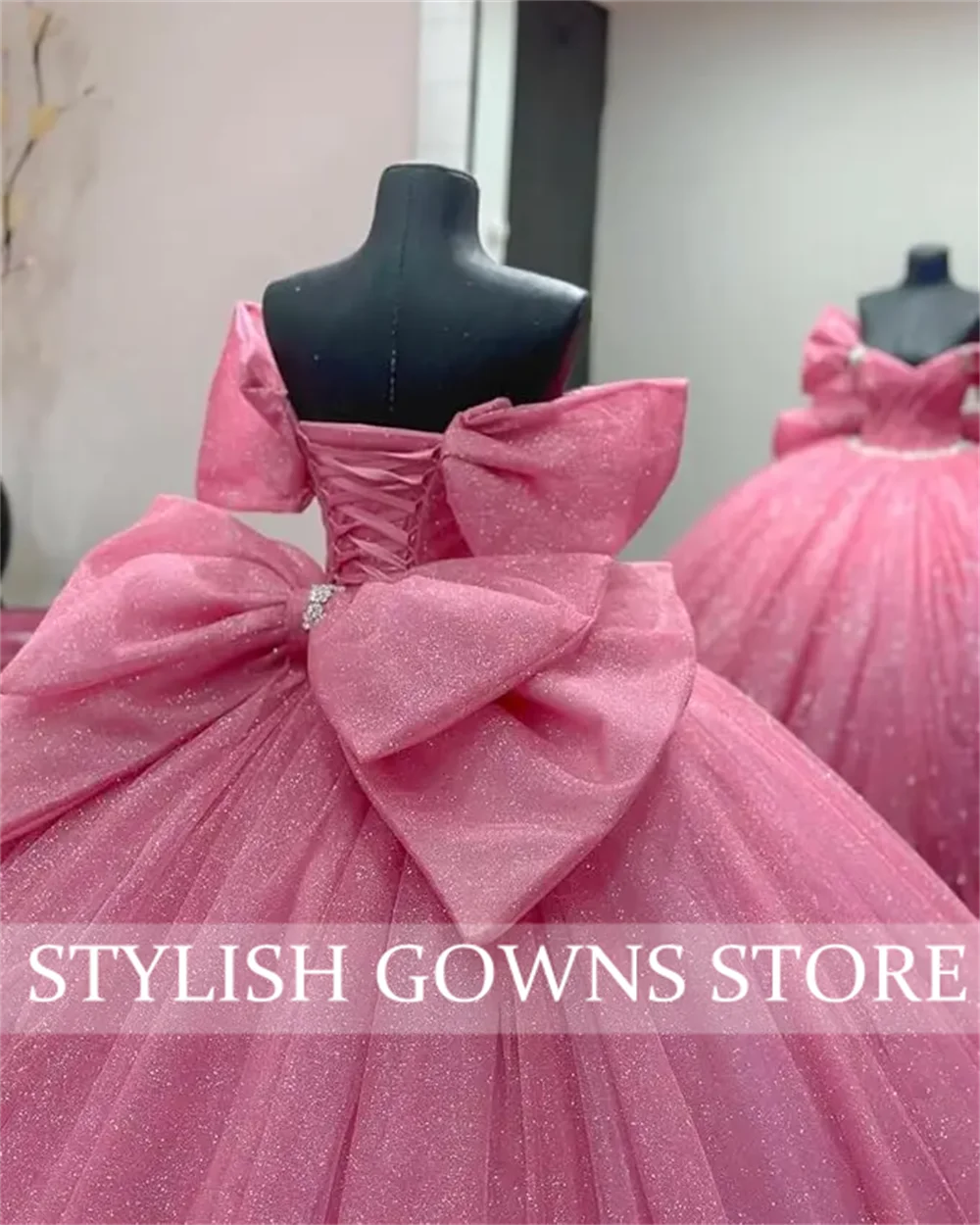 Puffy Quinceanera Dress Ball Gown With Bow Beads Crystals Beading Pageant Sweet 15 Party Tiered Ruffle Customized