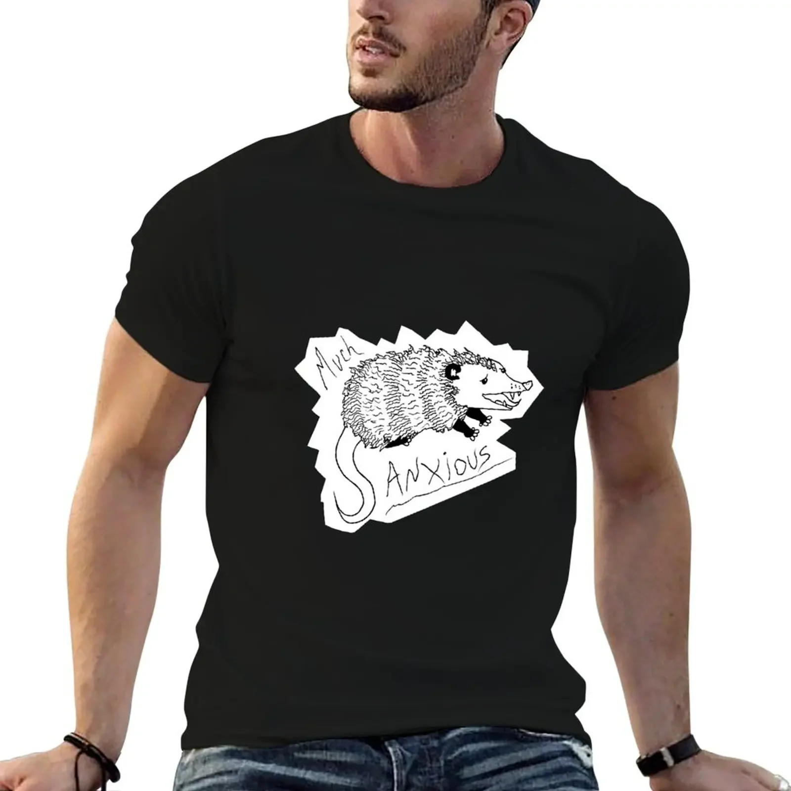 

Anxiety Possum T-Shirt anime tshirt aesthetic clothes black t shirts for men