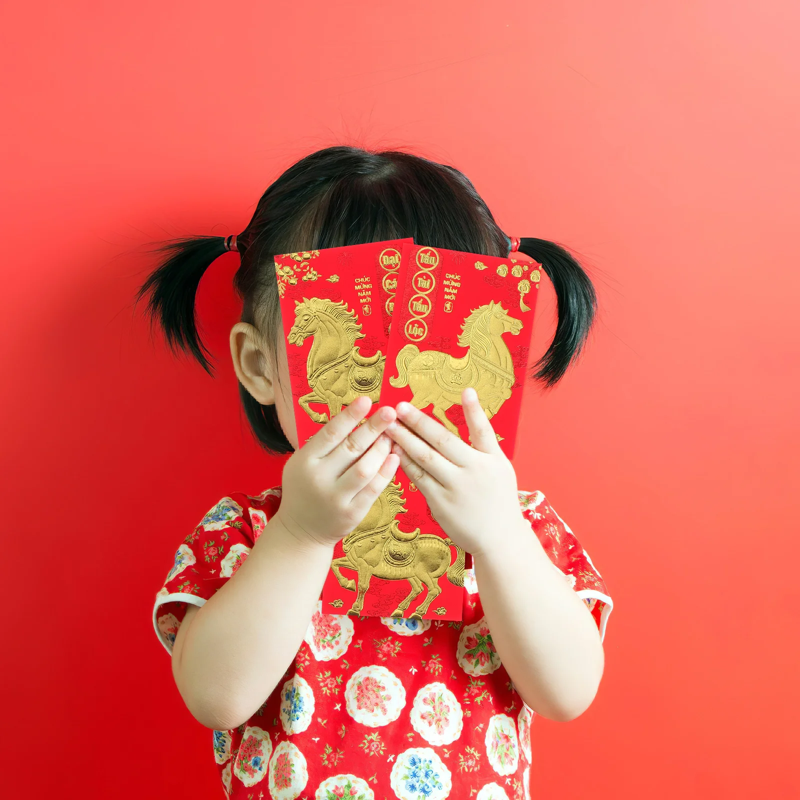 

120pcs Birthday Red Envelope Vietnamese New Year Money Pouches Lucky Cash Hong Bao 2026 Chinese Zodiac Horse Design
