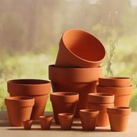 10/12/20pcs Red Pottery Plant Pot Garden Nursery Seed Starting Flowerpots Succulent Seedling Tray Flower Vegetable Container Box