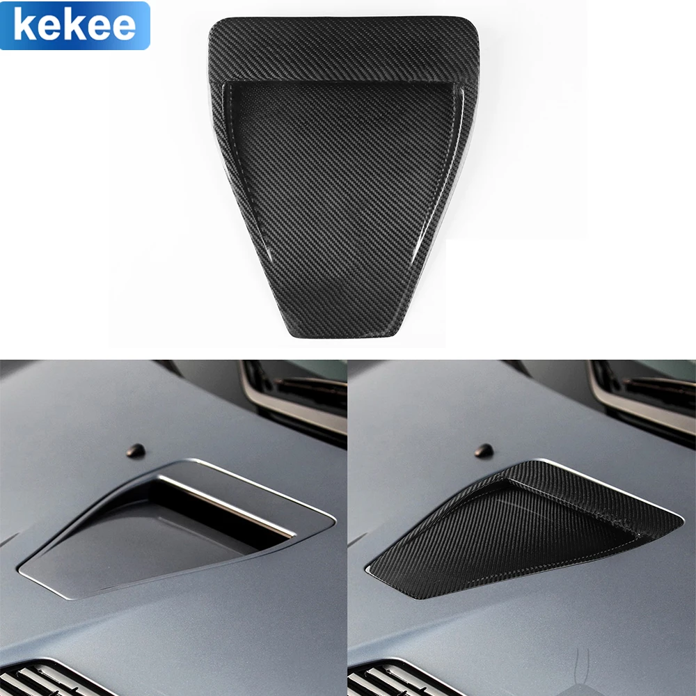 For Mitsubishi Lancer Evolution EVO X 2008-2015 Hood Air Vent Panel Cover Real Carbon Fiber Sticker Car Exterior Accessories