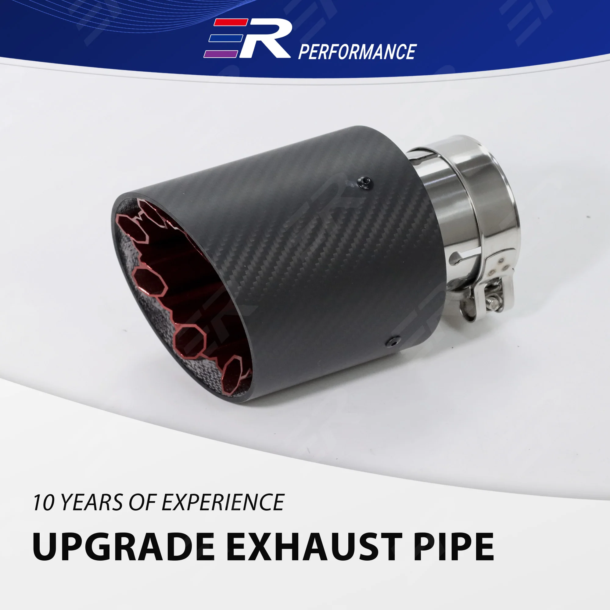 

1 шт. универсальный глушитель для выхлопной трубы, матовый карбон, автомобильные аксессуары, насадки на глушитель, полигональный дизайн из красного алюминиевого сплава