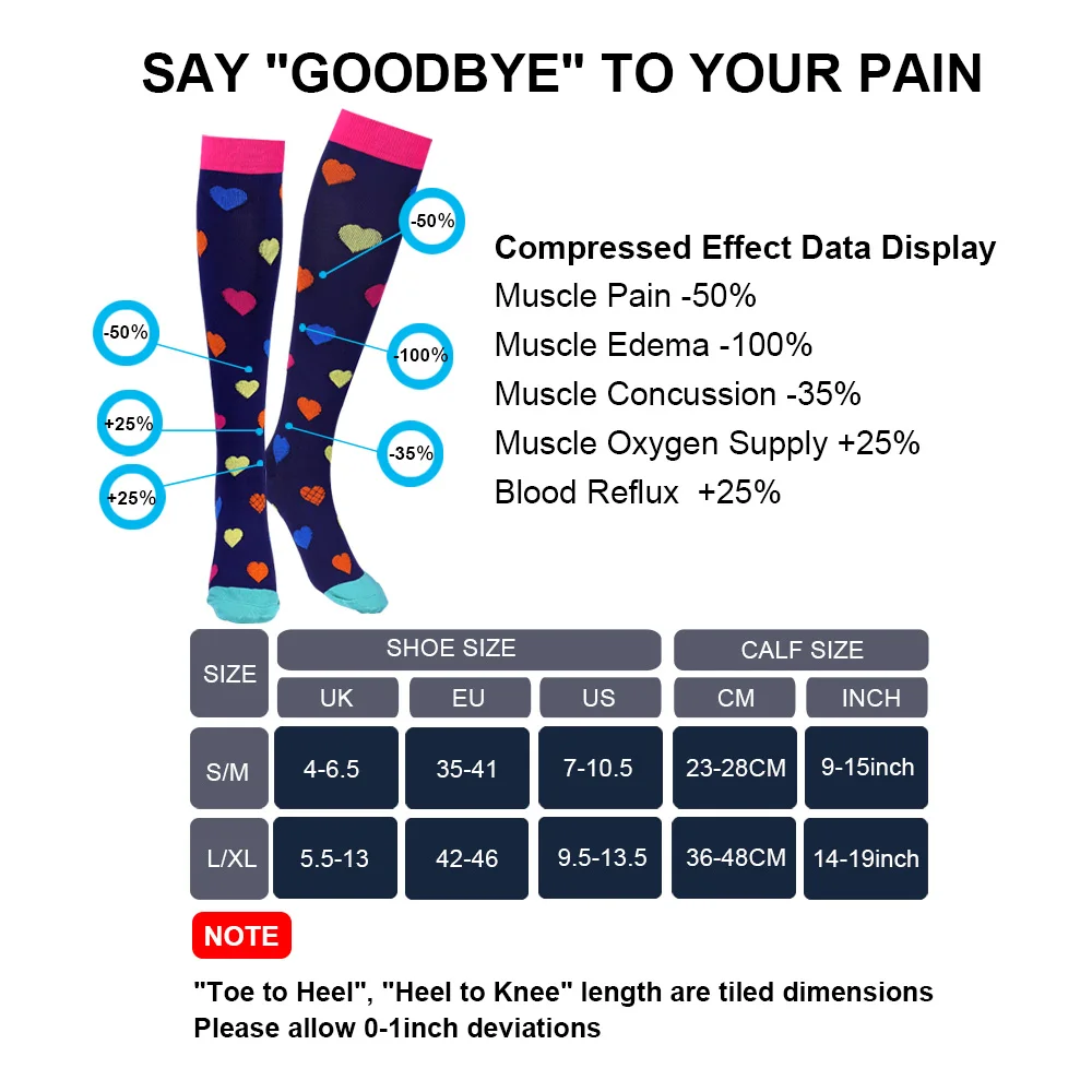 Calze a compressione uomo donna ginocchio alto 20-30 MmHg gonfiore diabete vene Varicose maratona corsa calzini sportivi calzini da infermiera