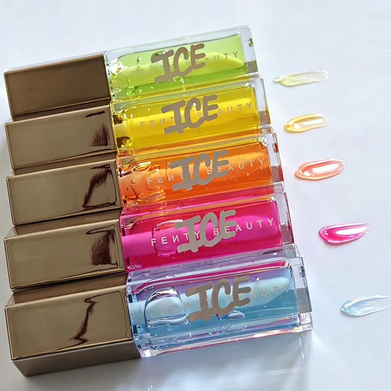 Fenty Beauty Multicolor Ice Cooling Lip Luminizer Lipstick Fruity Scent LipGloss Shine Non-Sticky Plumper Nourishing Lips Makeup