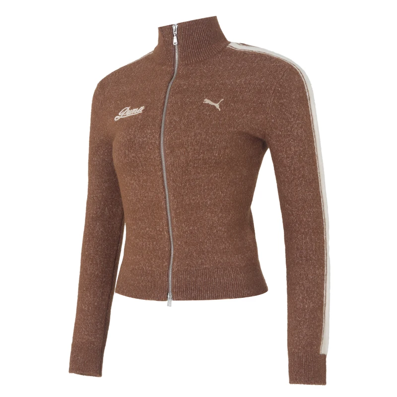 

Puma Women's Sportswear Outdoor Fashion Trendy Stand-Up Collar Knitted Sweater Jacket 635719-85