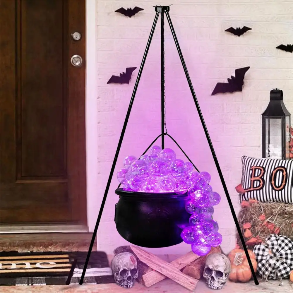 Penyihir Cauldron lampu meja menyeramkan Halloween Cauldron Dekorasi Set dengan lampu Led kabut pembuat permen Jar penyemprot mangkuk untuk pesta