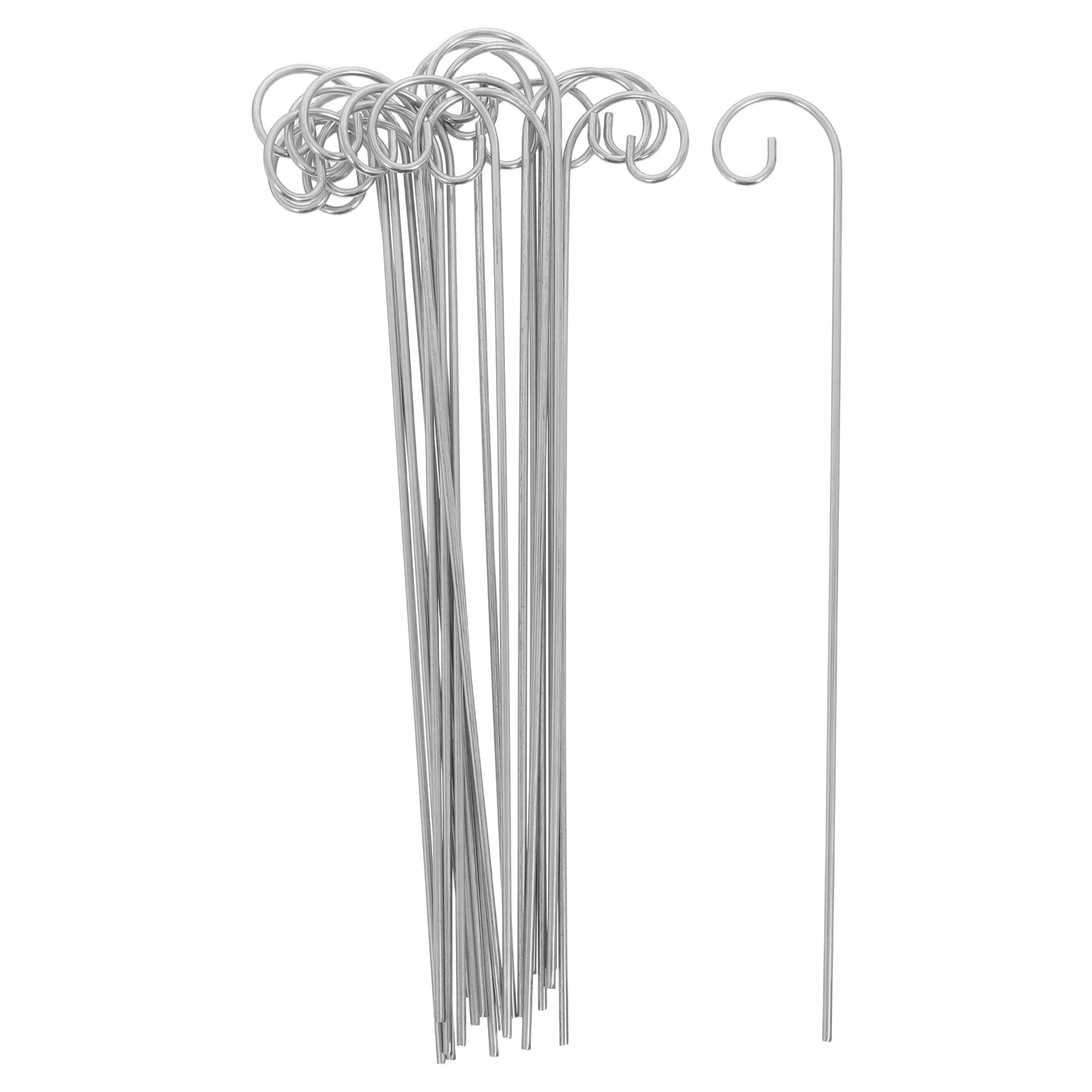 20 قطعة خطاف الراعي طويل القامة للغاية متعدد الاستخدامات أوتاد معدنية خارجية لمغذيات الطيور الفوانيس خطاطيف ملصقات النبات خطافات الراعي