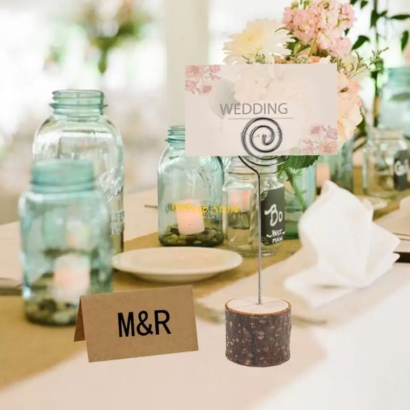 C90C 20Pcs Table Number Holders Stand Photo Picture Memos Note Clip Holders for Wedding Party Name Card Sign Label