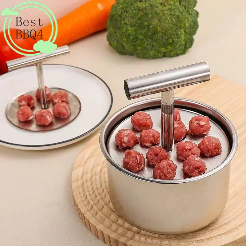 (BBQ4)Meatball Maker Press Stainless Steel Meatball Maker Meat Ball Manual Multi-functional Maker Tool Household Kitchen Mold