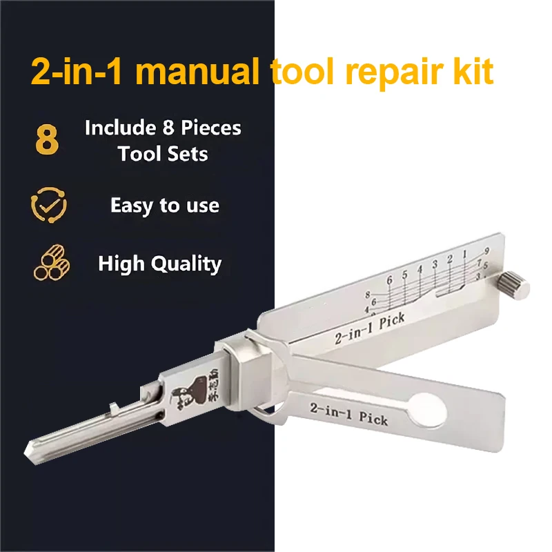 Stainless Steel Key Decoder Precision Hook And Pickup Hand Tool O-ring Pickup Kit Available Hook Tools Maintenance Repair Kit