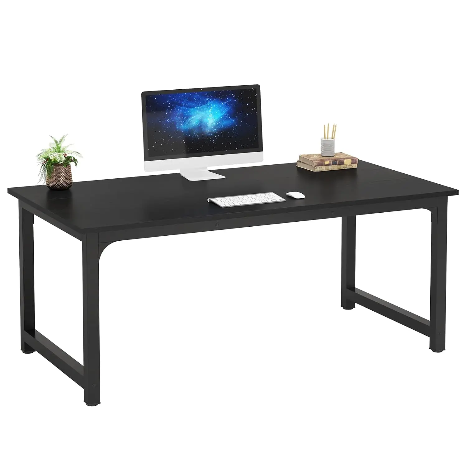 Modern Computer Desk 63x31.5 inch Large Office Table Study Writing Workstation Home Office Black, Customized