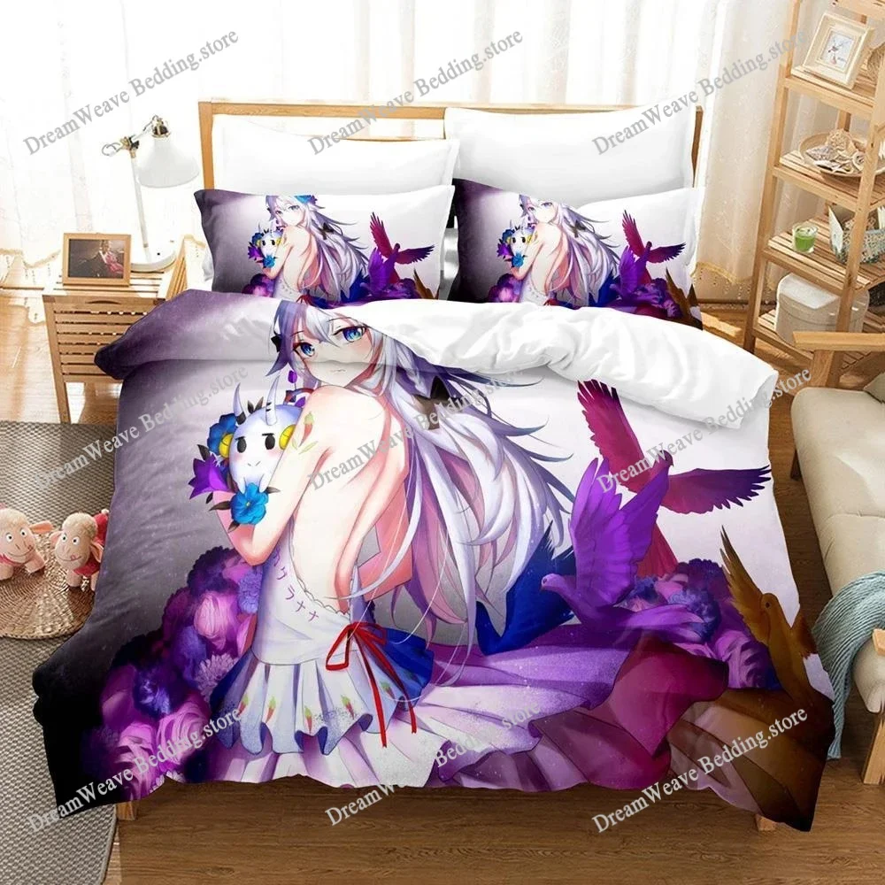 

VTuber Ninomae 3D Printed Kawaii Duvet Cover Set for Boys Bedroom Single Double Queen King Size 2025 Bedding Set