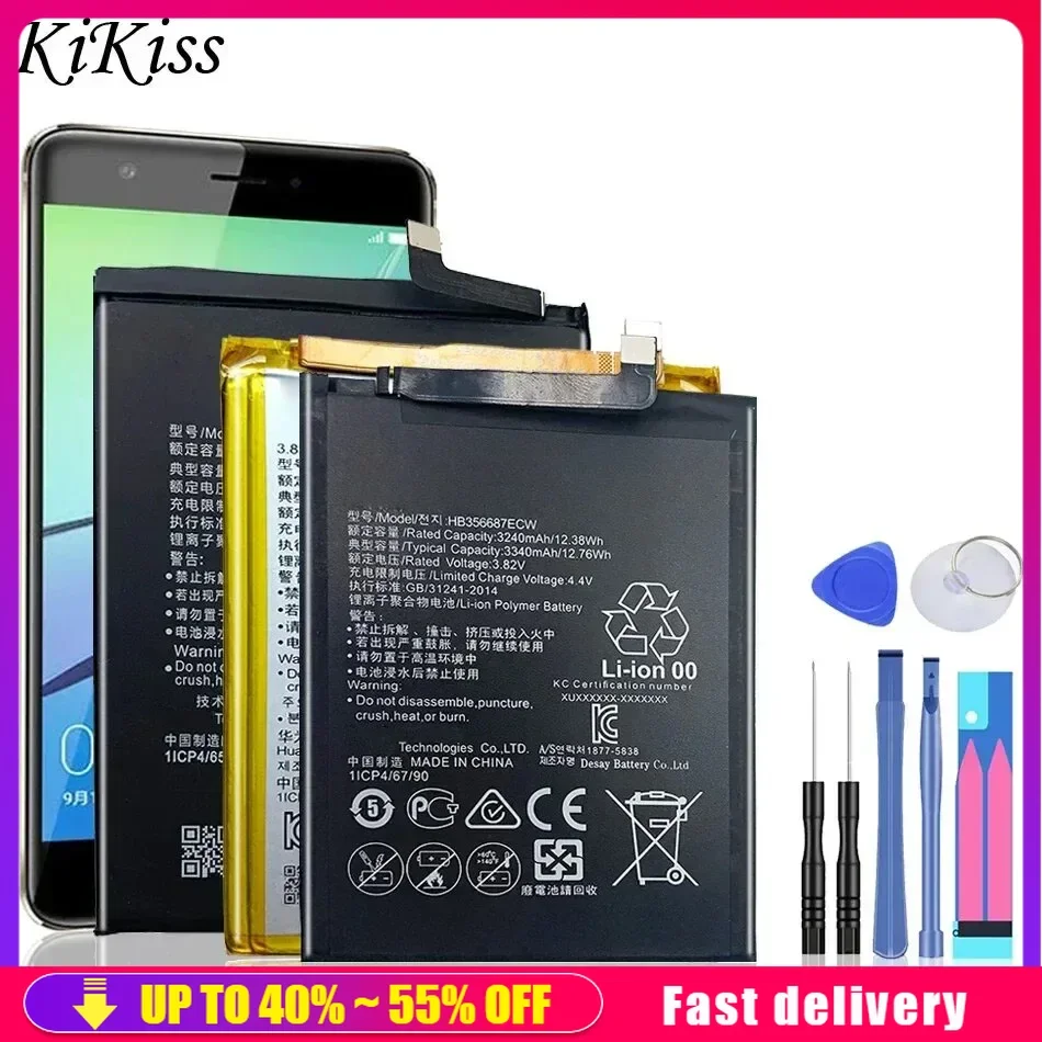 Mobile Phone Batteries For Huawei Nova 2 3 4 2i 3i 5i 3E 4E Plus/Honor (Mate) 8 9 10 20 Lite Pro X RS SE 9i 7X G7 G8 G8X G9 G10