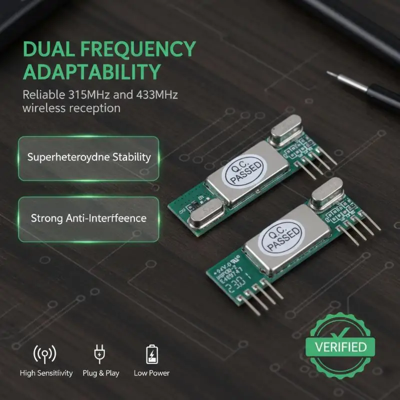 RXB60 315M 433Mhz Superheterodyne Wireless Receiver Module Strong Signal Reception Fit ARM AVR for RC Toy DIY Modification
