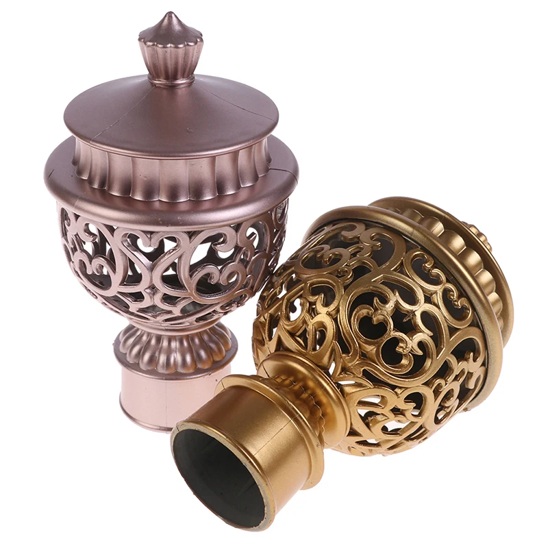 2Pcs Decorative Window Curtain Rod End Creative Head Plug Retro Roman Fittings for Home Decor