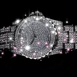 Reloj de moda para mujer, pulsera de diamantes de cristal, de acero completo, informal