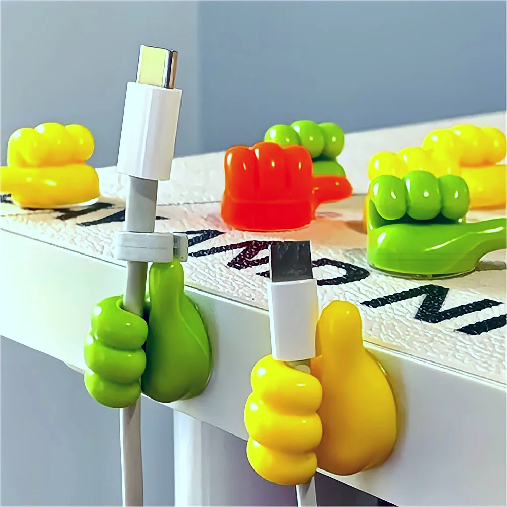 15/5pcs Thumb Hook Cable Holder Clips Wire Wall Hook Hanger Storage Cable Organizer For Earphone Line Mouse Wire