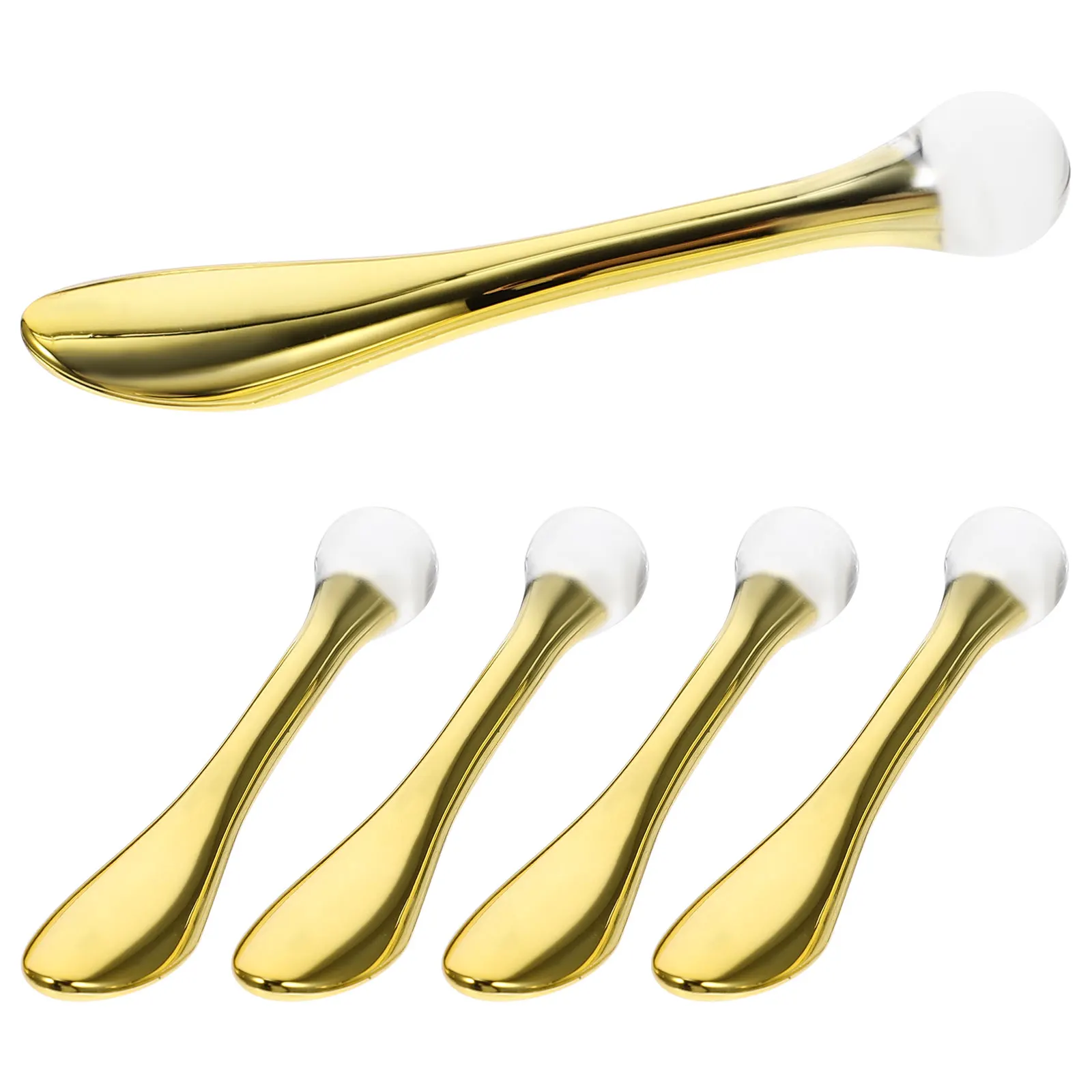 5 stks Oogcrème Lepel Zinklegering Draagbare Gezichtsmassager Voor Dagelijks Gebruik Compact Huidverzorging Tool Gladde Handvat Applicator