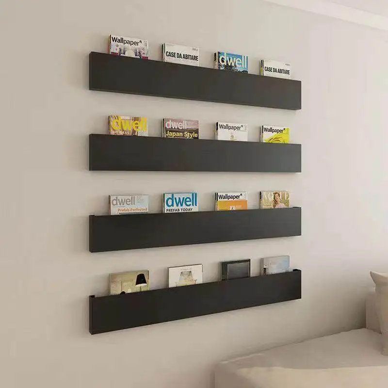 Ironwork Wall-mounted Magazine Headboard Wall-mounted Magazine One-line Shelves Racks Office Furniture Das Magazin ZY40ZZJ