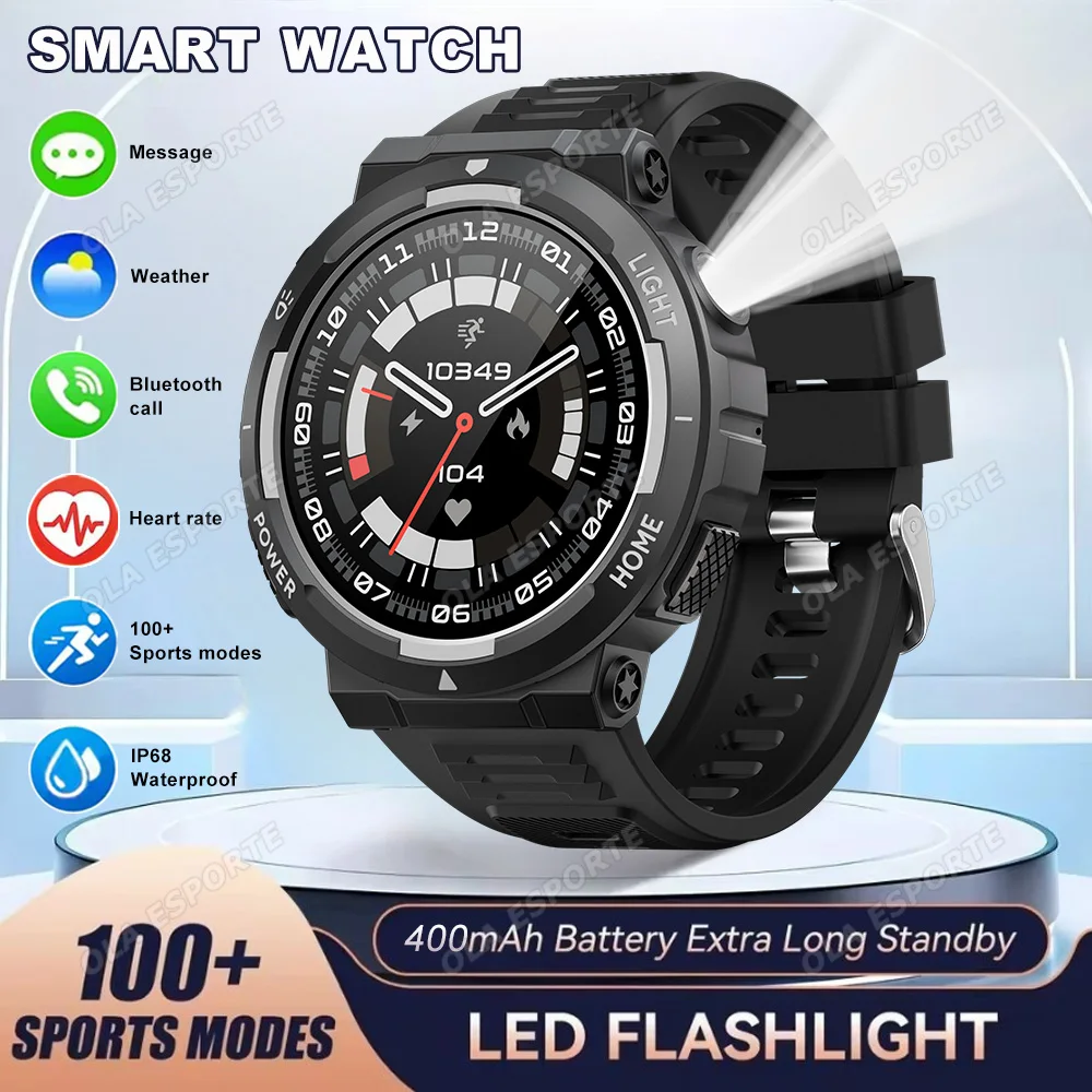 

Мужские спортивные умные часы на открытом воздухе, 1,53-дюймовый AMOLED-экран, циферблат предварительного обзора для ответа на звонки, умные часы IP68, водонепроницаемый монитор здоровья