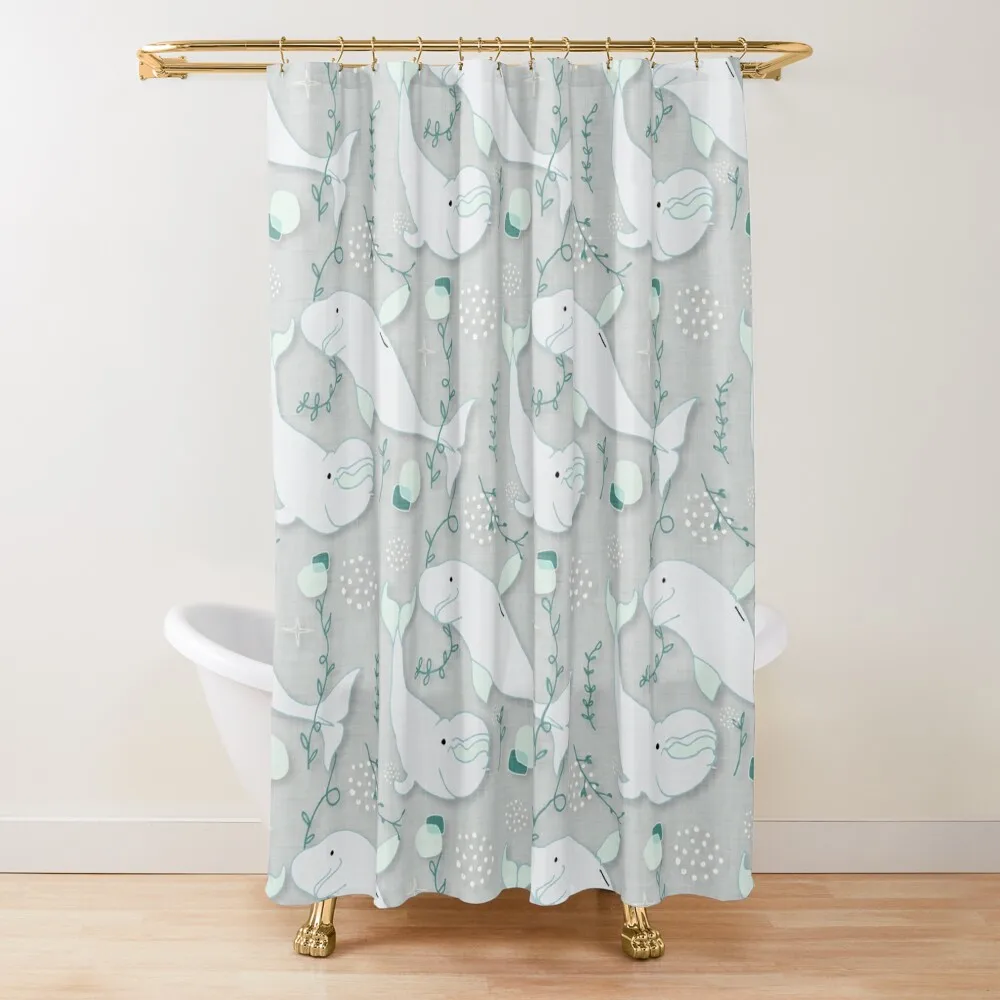 

Beluga Whale Grey #homedecor Shower Curtain Anime Shower Waterproof Fabric Shower Toilet Accessories Bathroom Curtain