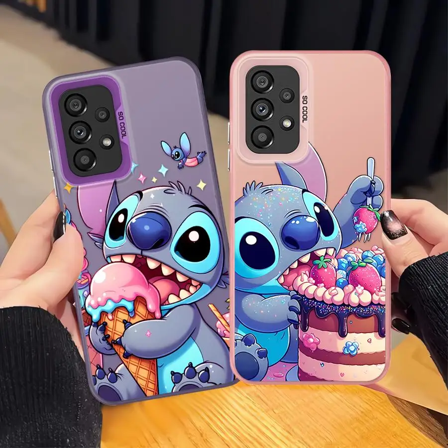 삼성 갤럭시 A30 A50 A56 A51 A52 A10 A20 A02 A03 A71 A72 A06 A07 A54 A55 A04 A05용 케이스 디즈니 귀여운 스티치 백폰 커버