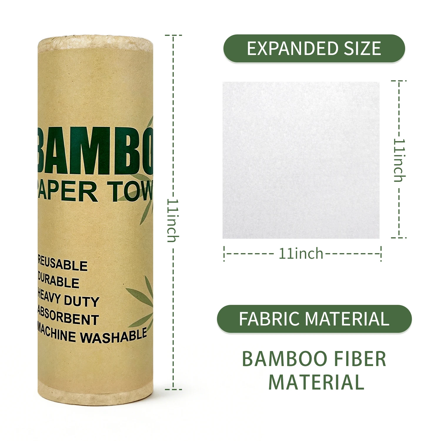 JINYUDOME 20pcs/Roll Bamboo Towels Reusable Washable Absorbent Dish Cloths for Home Kitchen Cleaning Paper Towel Alternative