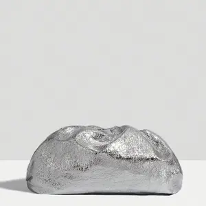 Metallische Kupplung für Frauen, Silber und Goldtasche, geeignet für Hochzeitsfeier, Weihnachten, Valentinstag und Abendessen 8 Main Salve Silver Sales für Hochzeit - №3