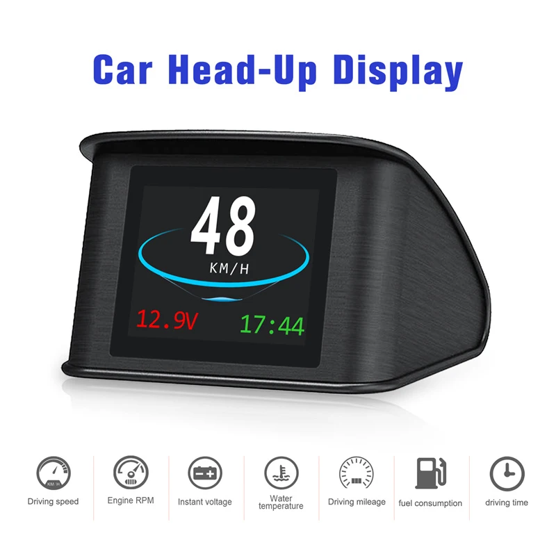 

HUD OBD2 Car Gauges Head Up Display On-board Computer Auto Speedometer Overspeed Alarm Fuel Consumption Temperature Warning P10