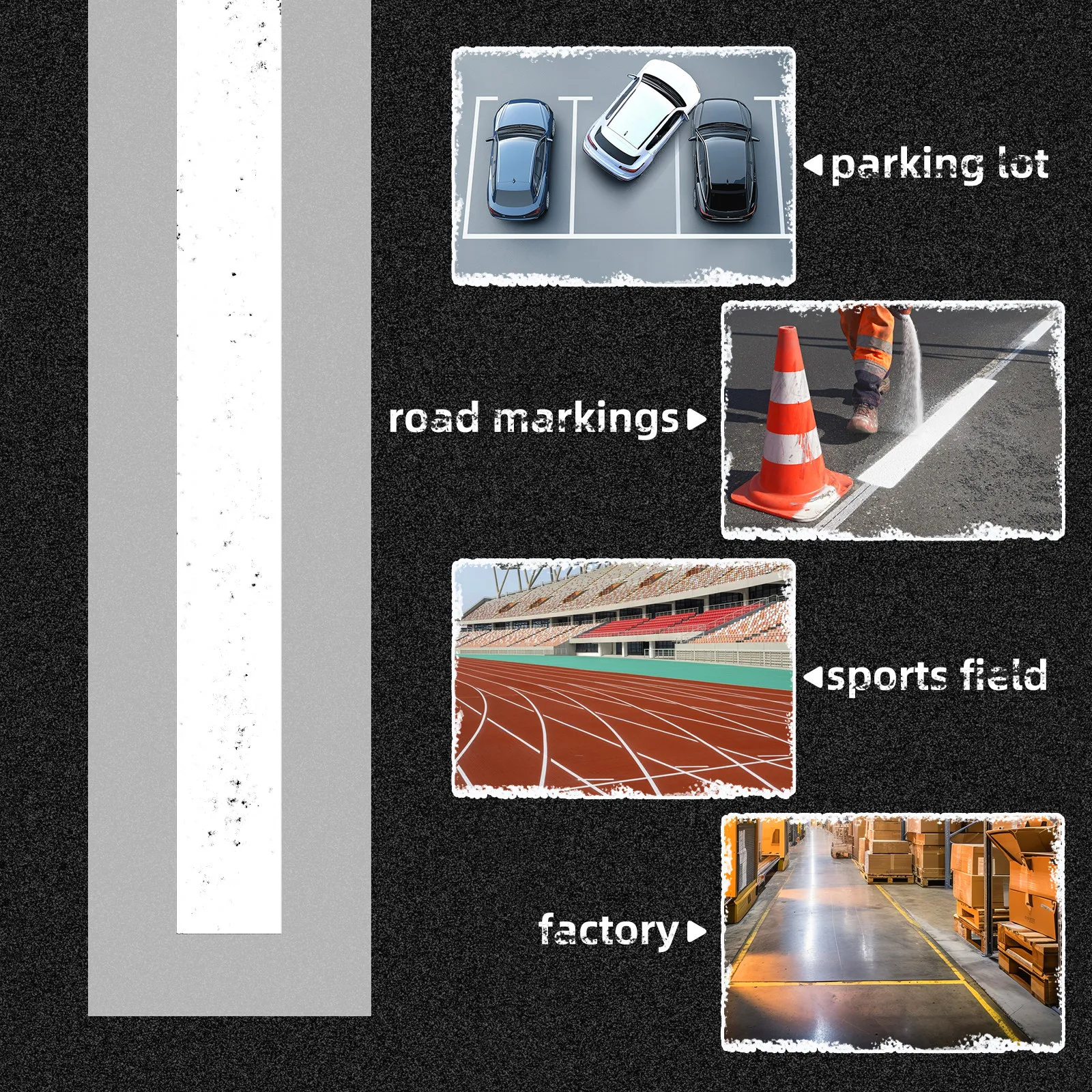 Reusable Foldable Parking Lot Line Stencil Straight Line Template for Asphalt Concrete Pavement Efficient Portable Marking Tool