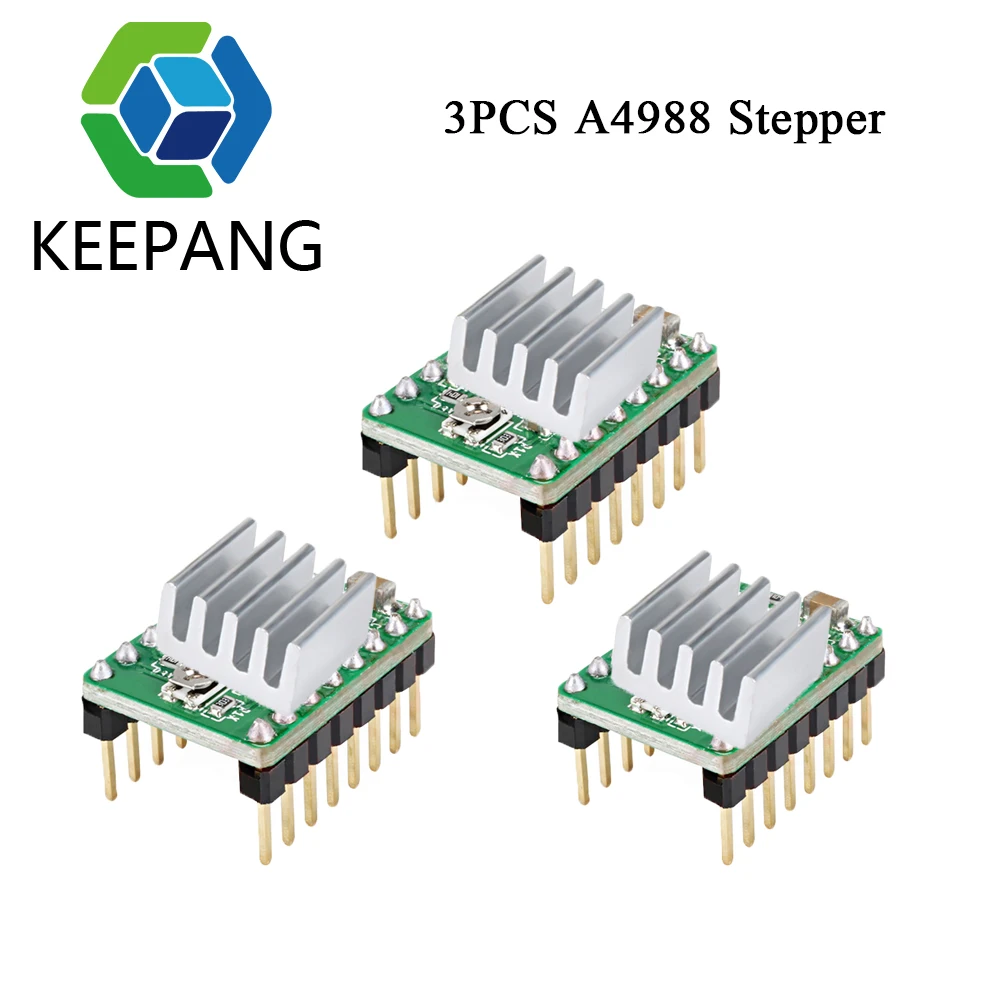 3pcs High Quality A4988 Stepper Motor Driver with Heatsink for 3D printer For SKR V1.3 1.4 GTR V1.0 RAMPS 1.4 1.6 MKS GEN V1.4