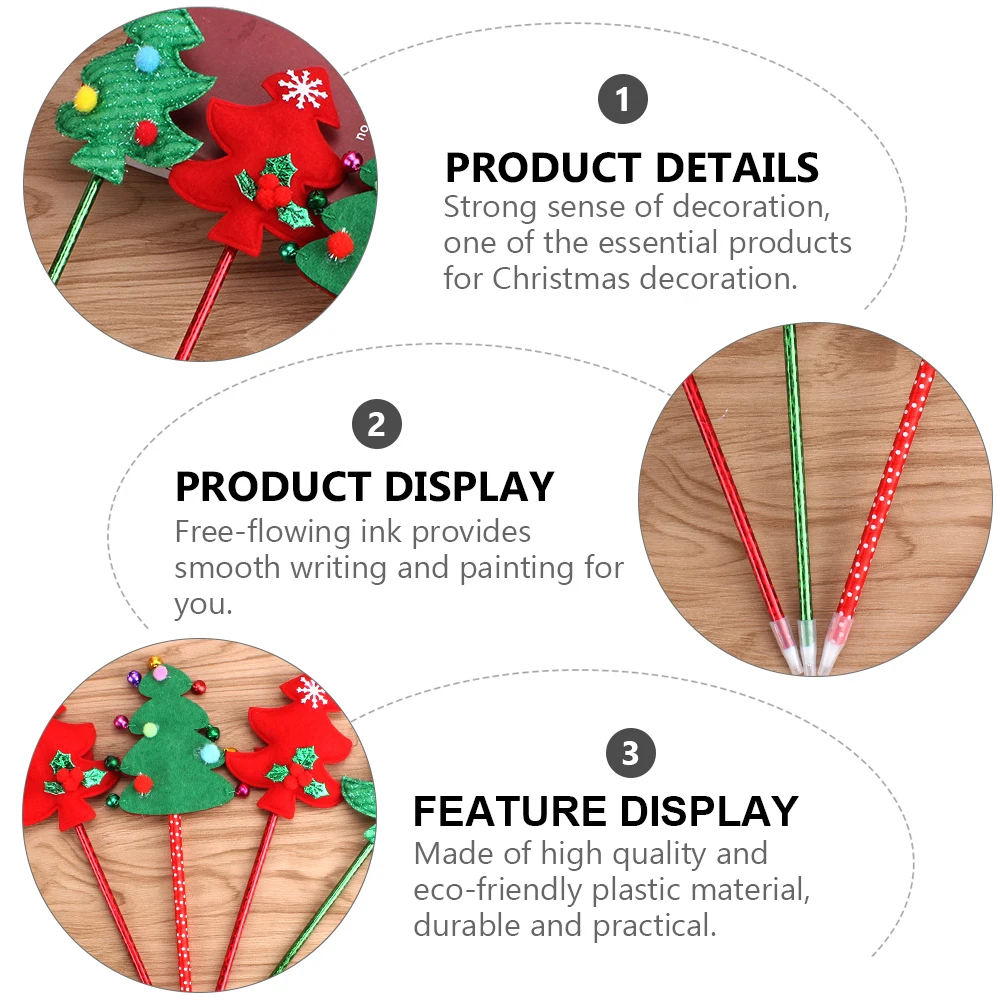 

5 Pcs Fountain Pen Christmas Ballpoint Student Bulk Gifts Cute Pens Plastic Kids School Supplies