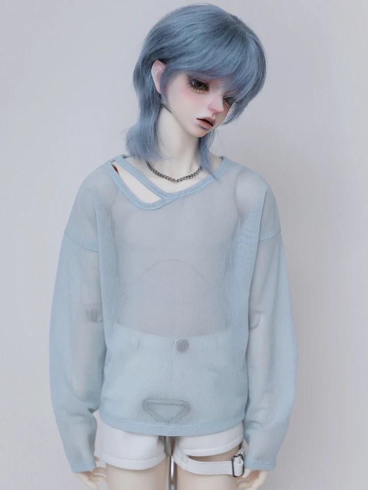 D01-P593 Children Doll Handmade 1/4 1/3 Uncle MSD SSDF SD ID75 BJD Doll Clothes Open Collarbone Mesh T-shirt Cover 1Pcs