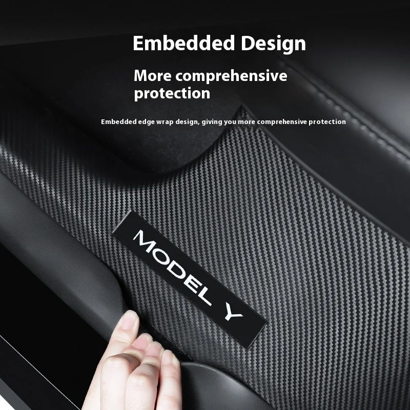 For Tesla Model Y Rear Door Sill Guards Protector Cover Model3 2023 Inner Sill Decoration Accessories Anti-Kick Protection Shell