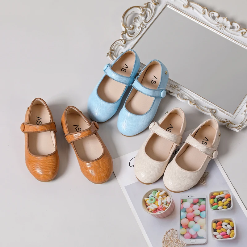 AS-Chaussures de Princesse en Cuir pour Enfant, Ballerines pour Premiers Pas, Mary Essence, à la Mode, Nouvelle Collection