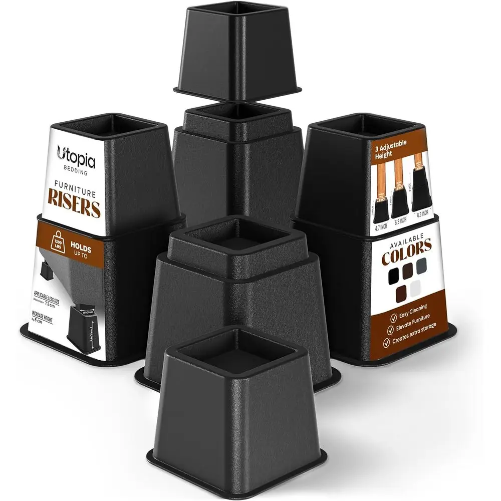 

Подставки для кроватей Utopia Bedding, регулируемые по высоте 3 и 5 дюймов, или комбинированные подставки 8 дюймов, для хранения под кроватью и в общежитии