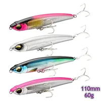 Señuelos de pesca con lápiz que se hunden, 4 Uds., 110MM, 60G, señuelo de pesca de mar, cebo duro Artificial para atún marino, señuelo de pesca GT con anzuelo fuerte