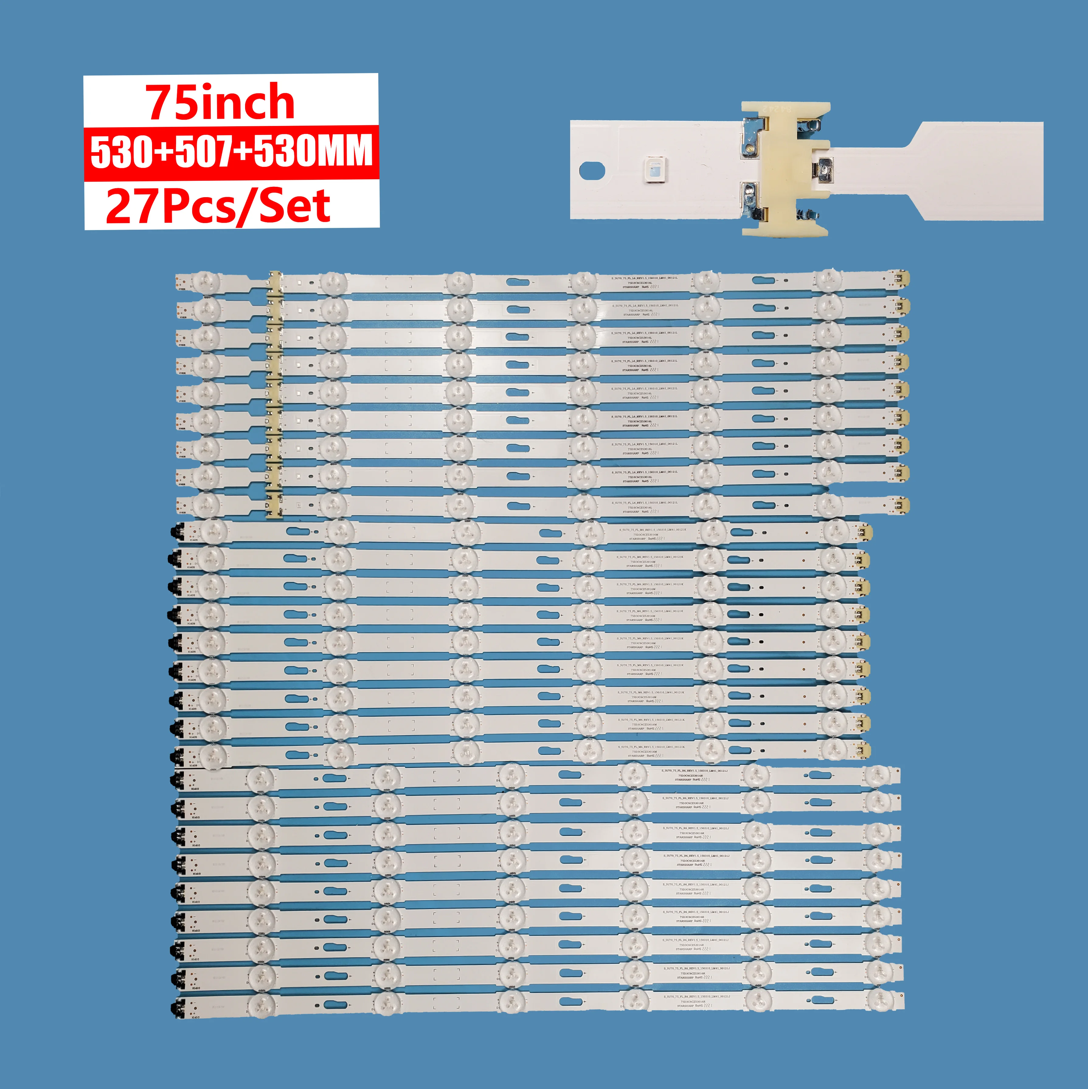 LED backlight strip for samsung UA75JU6470 V5DU-750DCA-R1 V5DU-750DCB-R1 75 inch TV to repair S 5U70 75 FL R6 REV1.5  75D3C6CZ5