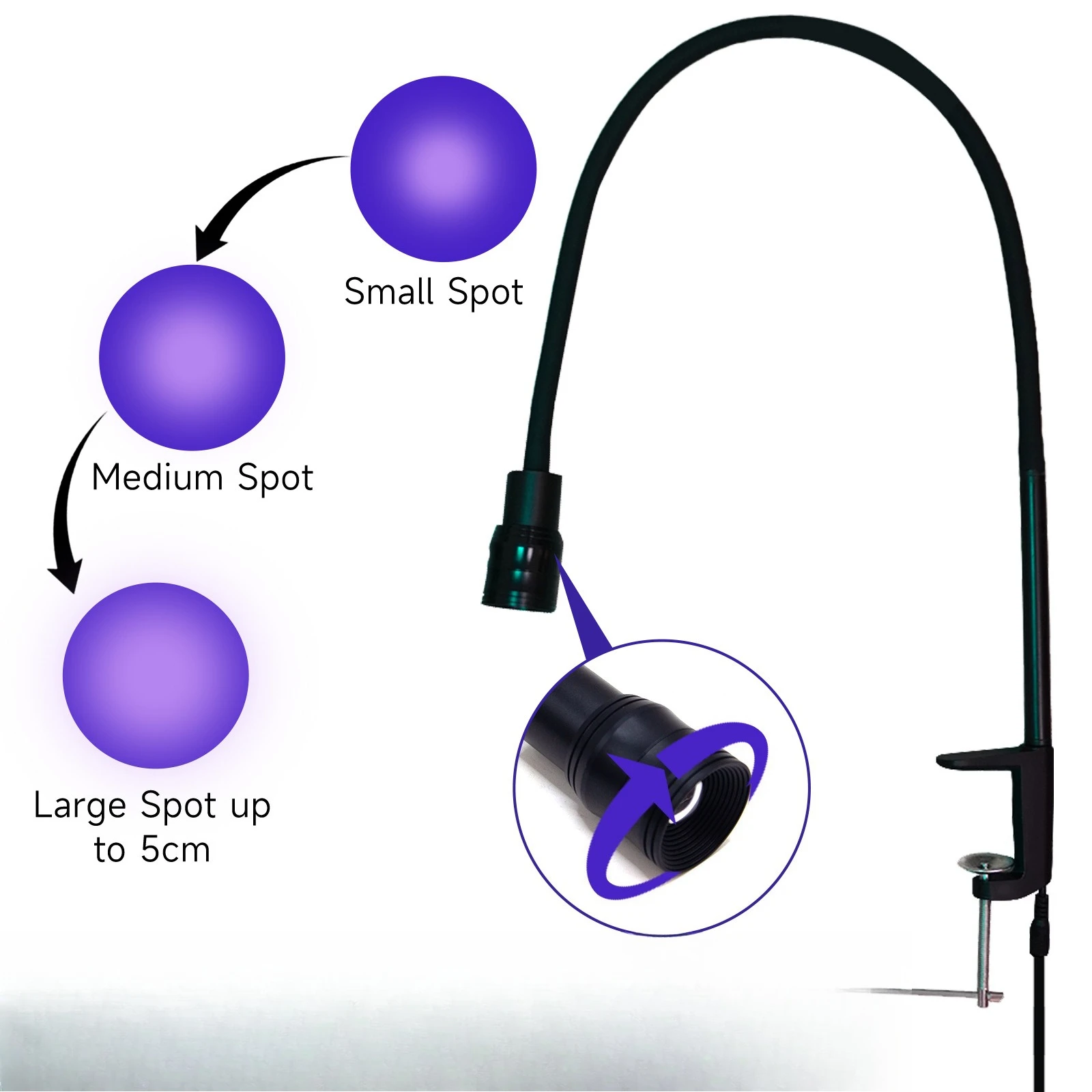 10w table clip uv purple light glue quick-drying uv curing light, false eyelash grafting desktop beauty light