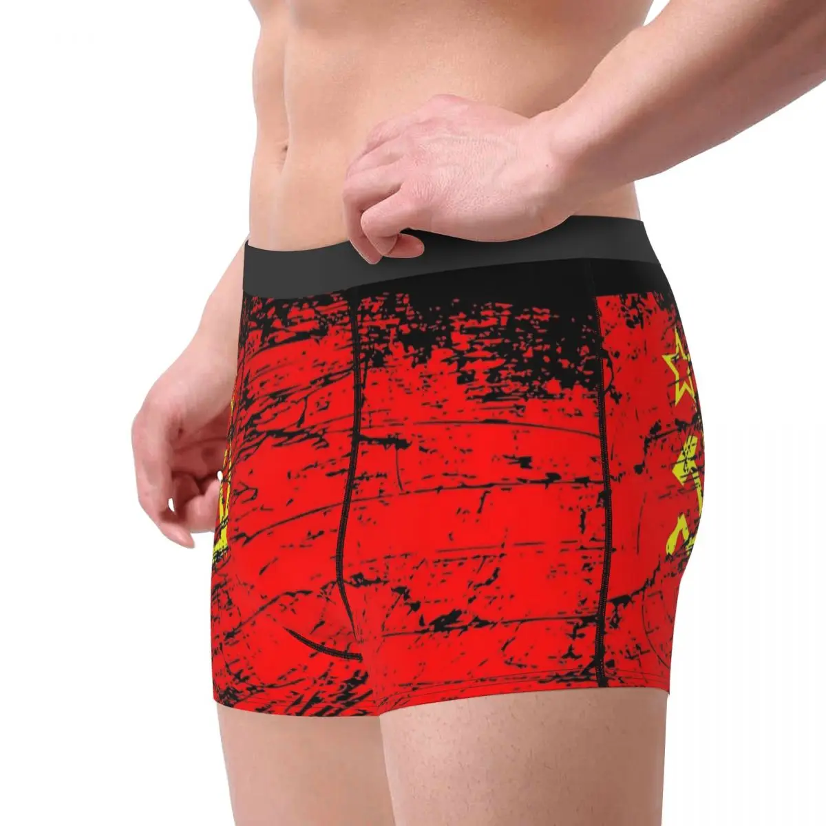 Men Soviet Union USSR Russia Flag Underwear Communist Socialist Novelty Boxer Shorts Panties Homme Breathable Underpants