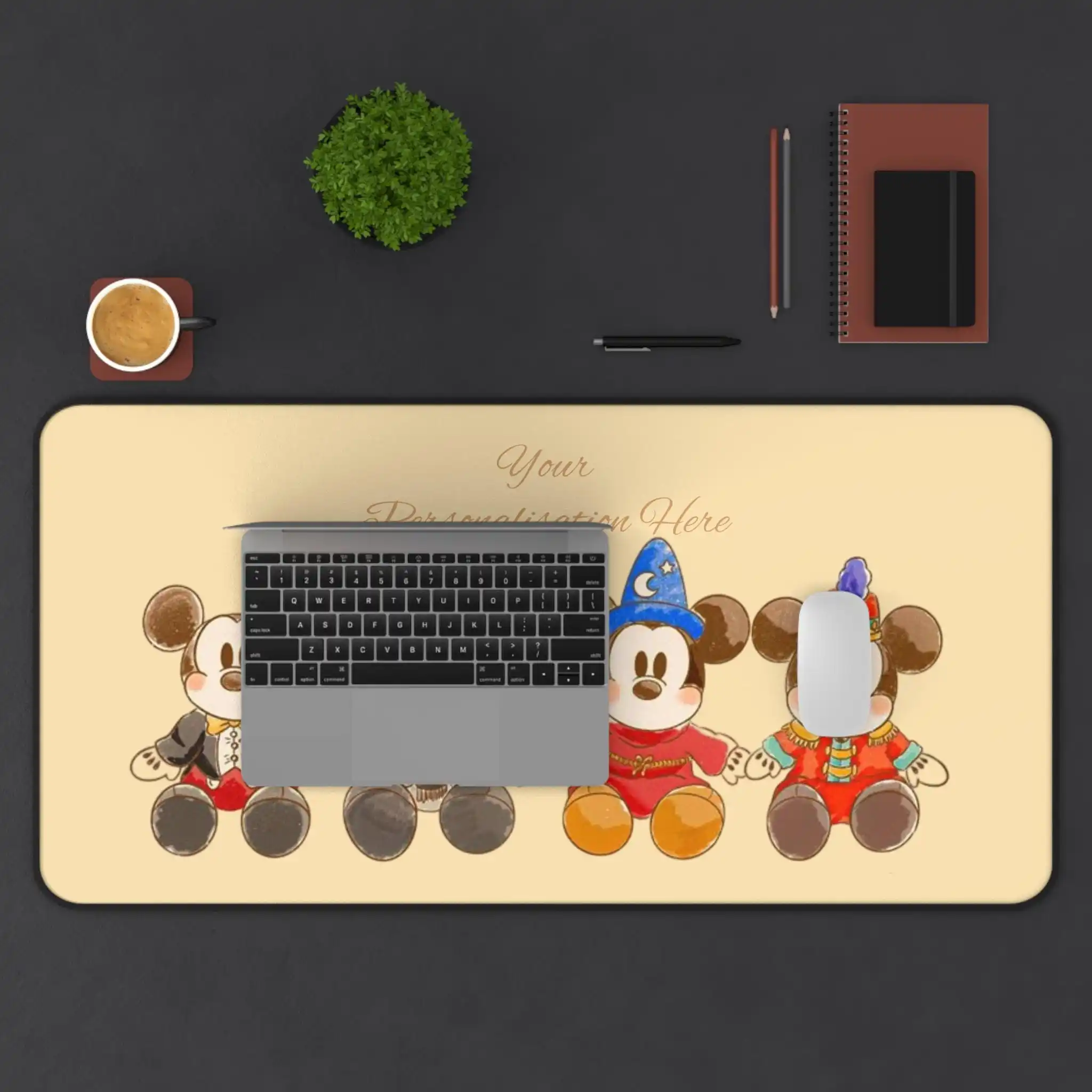 لوحة ماوس كبيرة بتصميم ديزني ميكي ماوس مخصصة غير قابلة للانزلاق للكمبيوتر المحمول، لوحة ماوس ميكي ماوس لطيفة