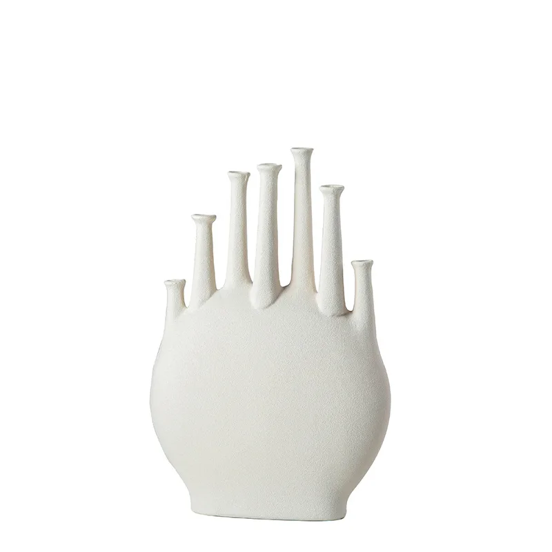 

New Sonata Greek Ceramic White Flower Ornament, Creative Ceramic Crafts, Dried Flower Vase