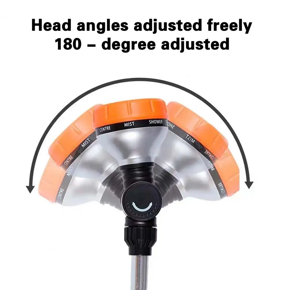 Garden Hose Wand Heavy-duty Metal Watering Wand with 180° Swivel Ratcheting Head 8 Spray Patterns Hose Nozzle Sprayer Garden