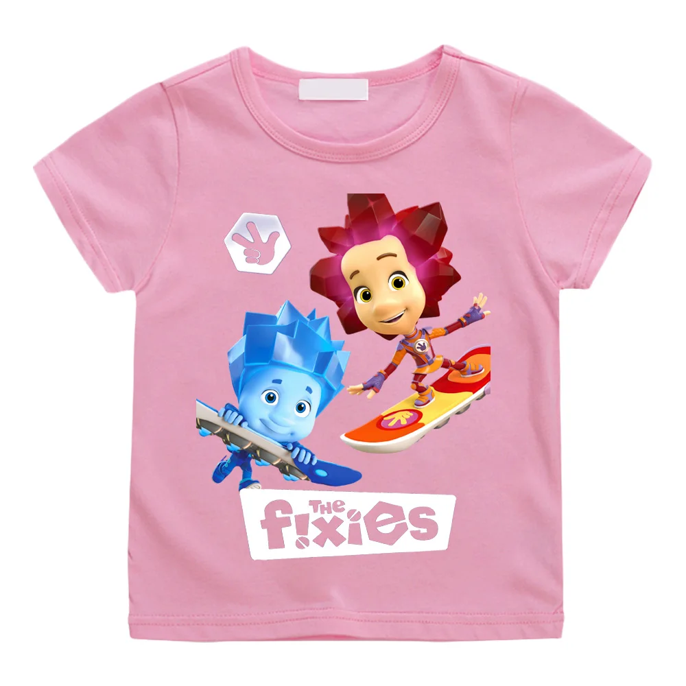 The Fixies Cartoon Print T-shirt Anime 100%Cotton Tshirt Tees Cartoon High Quality Soft Comic Retro Children Camisetas Children