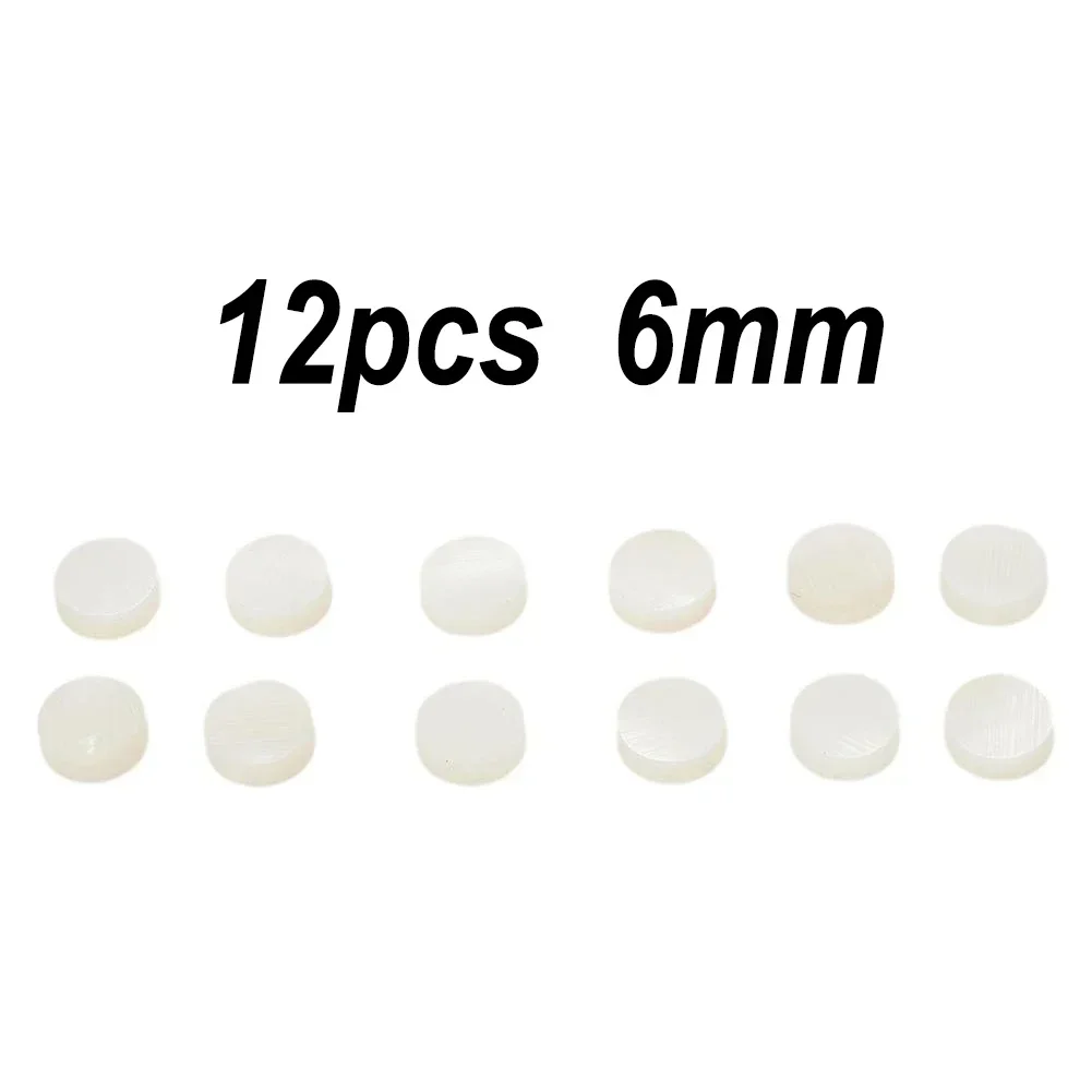 12pc Mother Of Guitar Bass Luthier Dots Fretboard Tone Points Inlay Fret Side Marker 6MM White DIY Handmade Fretboard